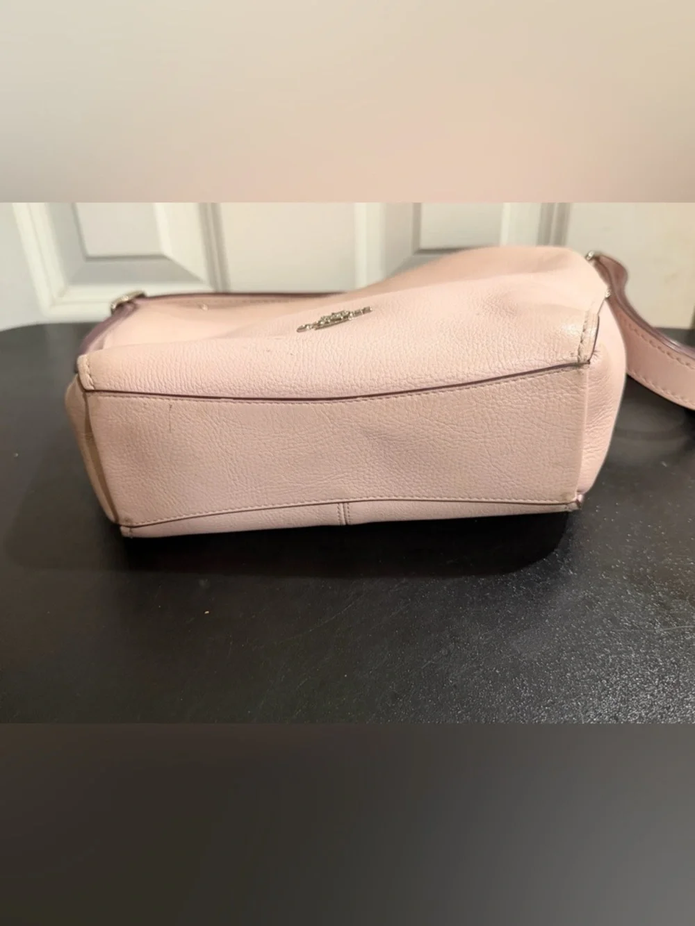 Coach Pebbled Leather Shoulder / crossbody Bag in Blush pink